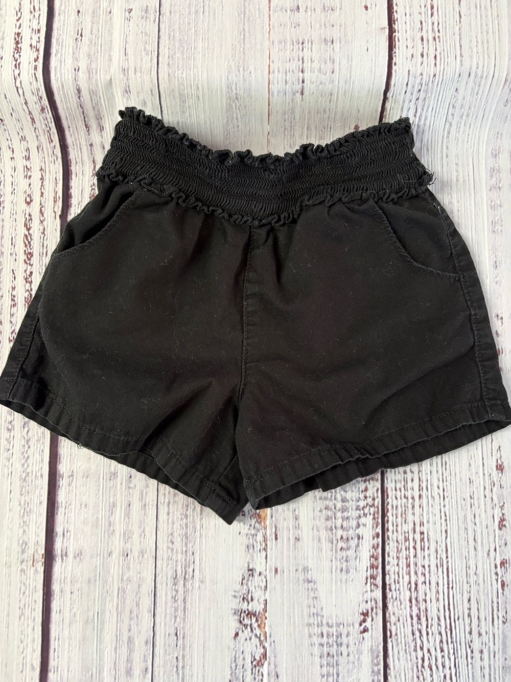 Garanimals Black High-Waist Smocked Shorts